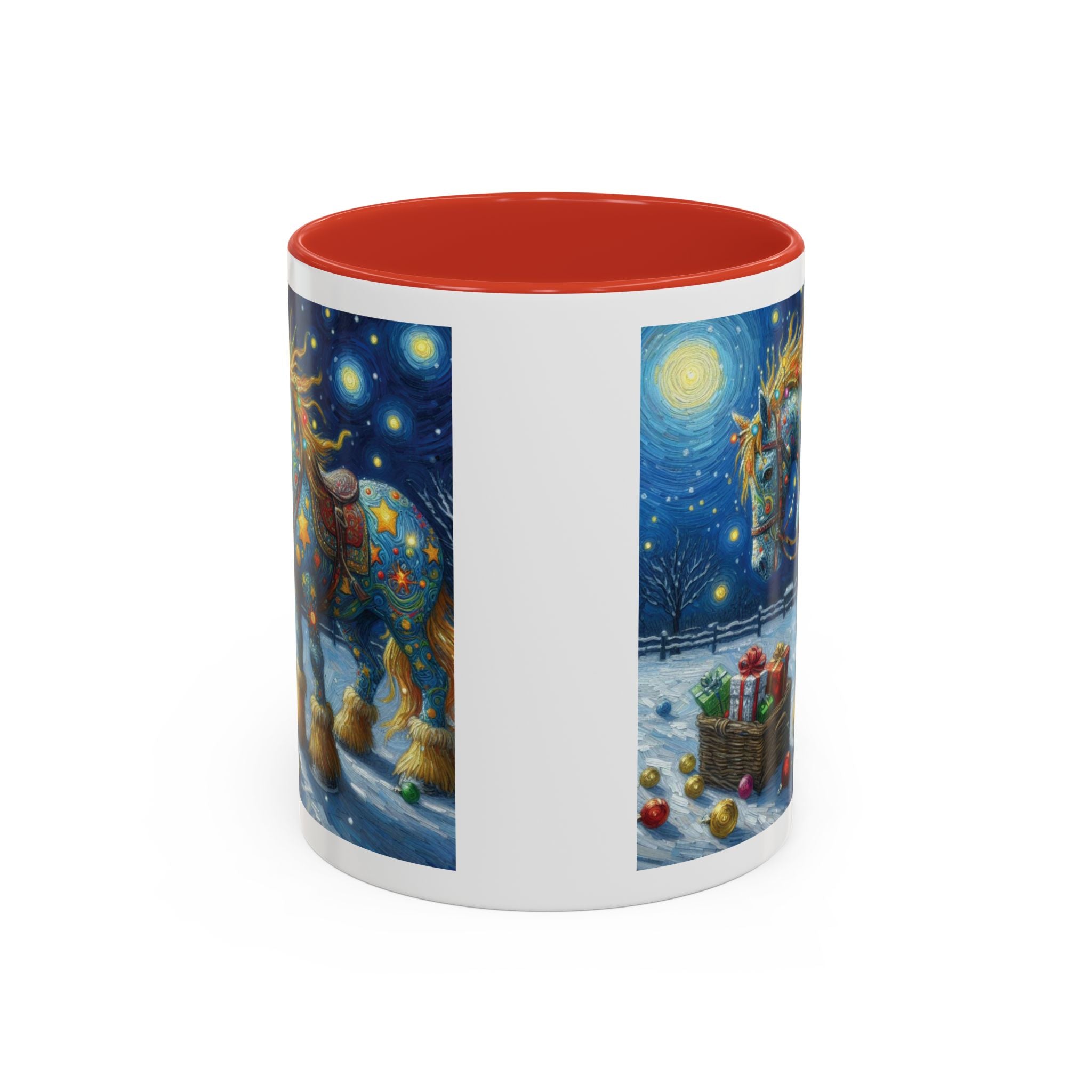 Christmas Mug Horse Mug Van Gogh Art Funny Coffee Tea Ceramic Mug Santa Gift Cup