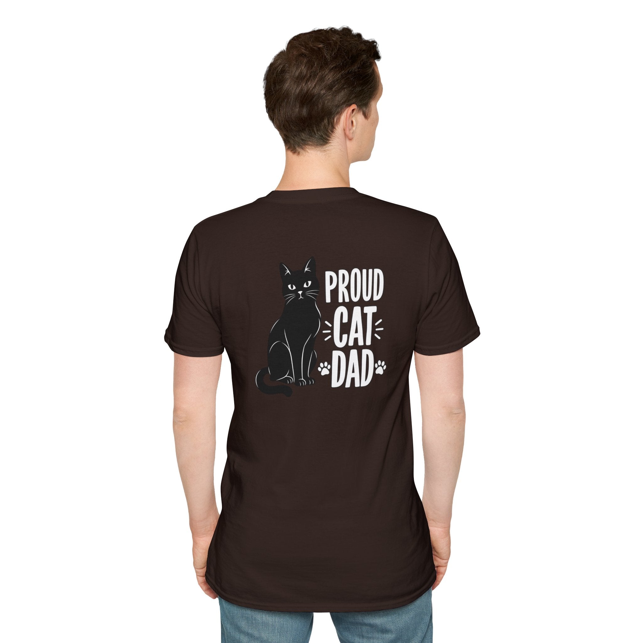 Cat Dad Shirt Proud Cat Dad Black Cat Silhouette Graphic Tee Unique Gift Funny Tshirt