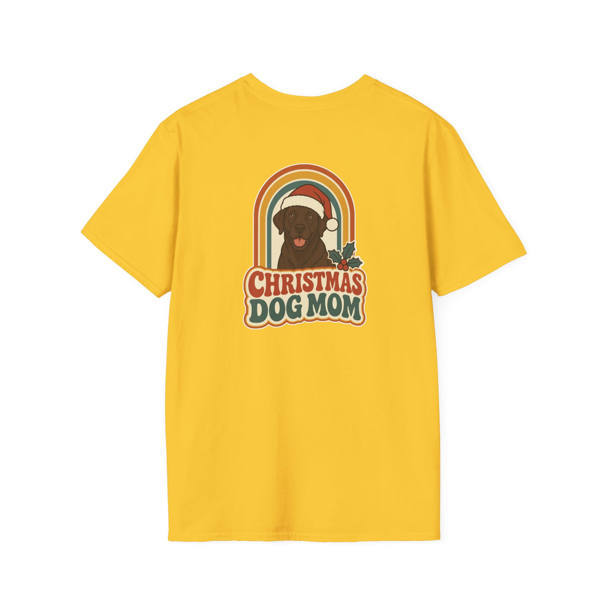 Retro Christmas Dog T-Shirt Christmas Dog Mom Vintage Dog Lover Shirt Unisex Softstyle Tee Christmas Gift