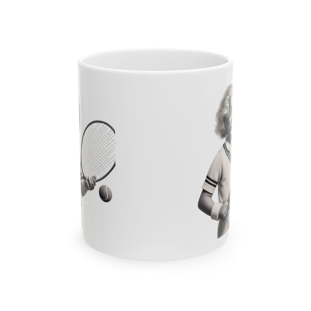 Funny Einstein Tennis Player Tea Coffee Cup Ceramic Mug Unique Gift Fathers Day 11oz
