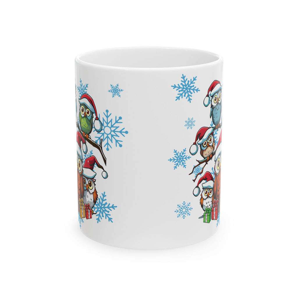 Christmas Mug Owl Mug Unique Funny Mug Ceramic Cute Coffee Cup Holiday Mug Gift