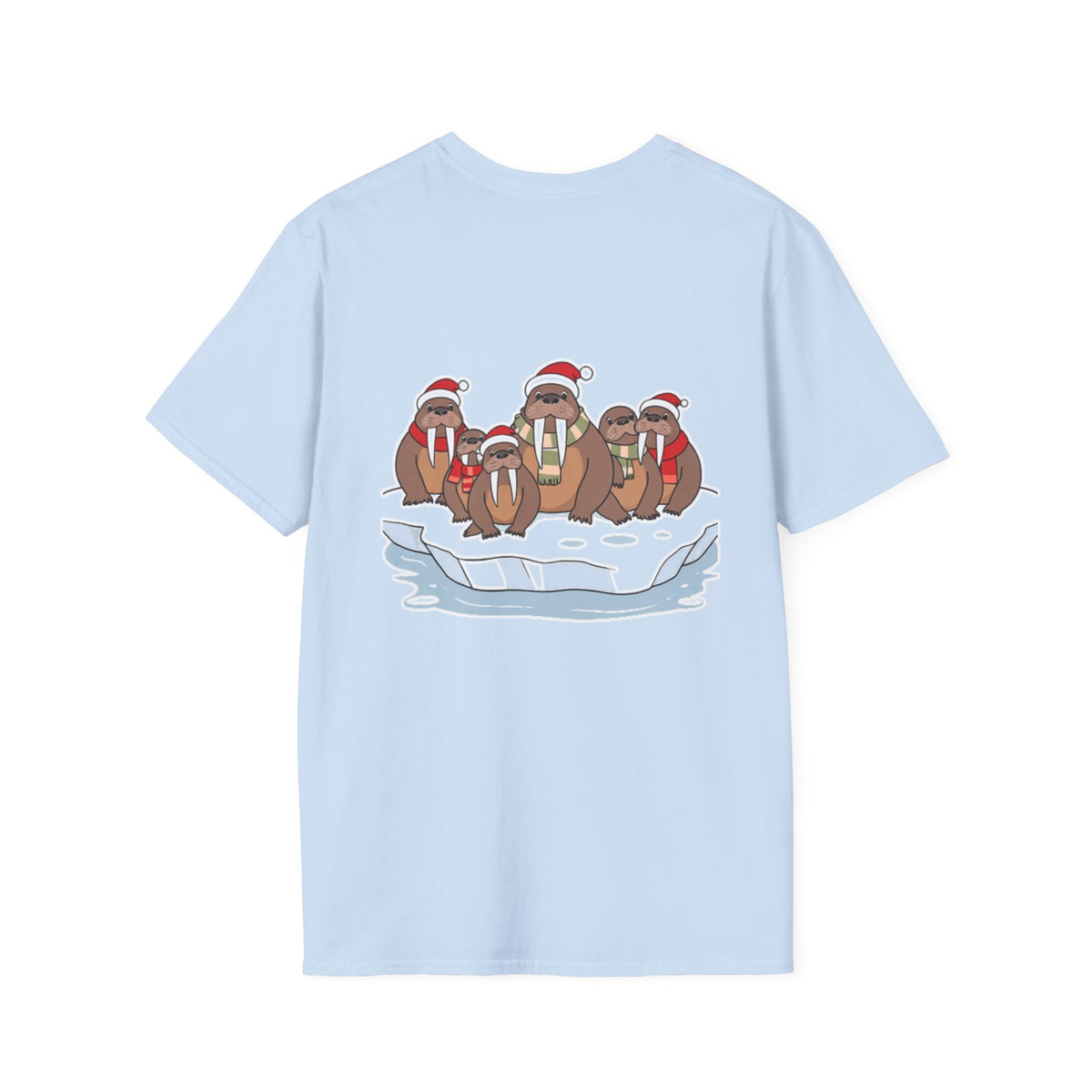 Christmas Walruses Family T-Shirt | Cute Cartoon Holiday Design