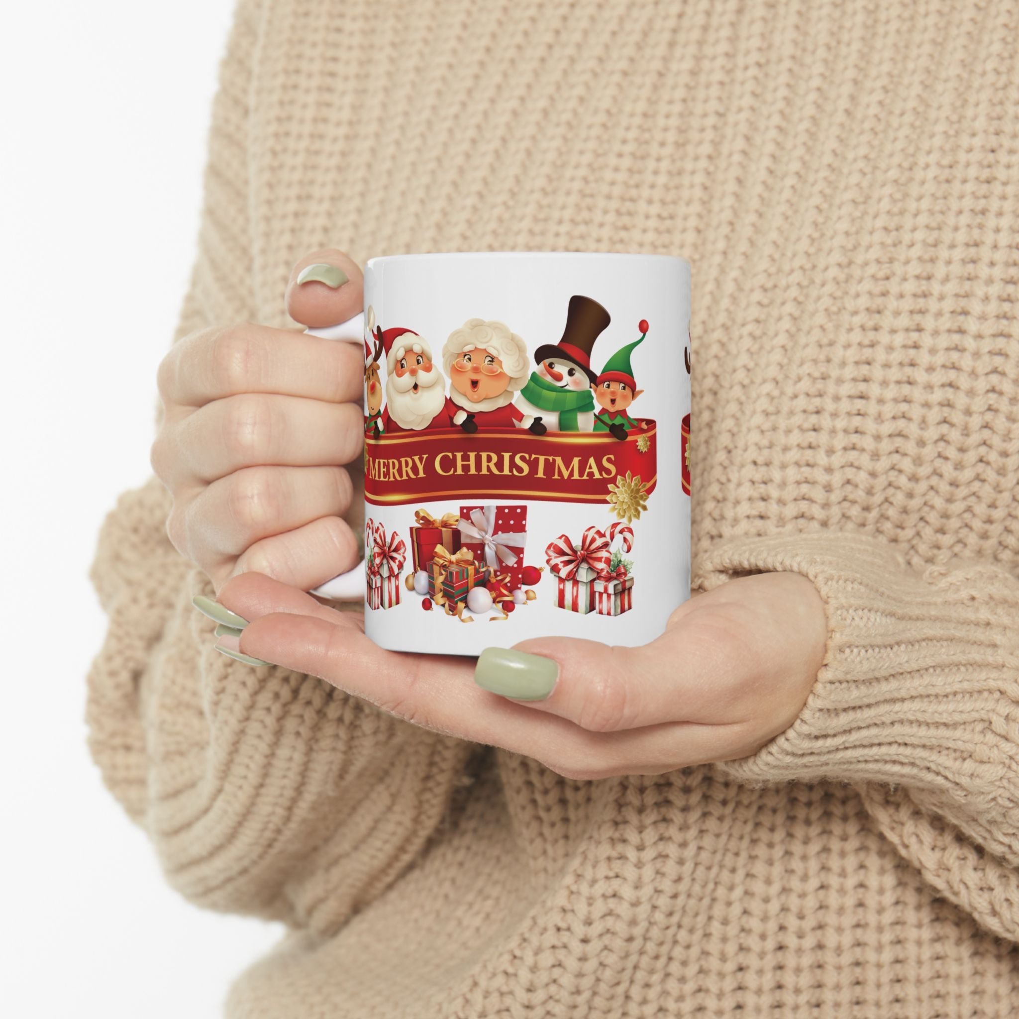 Christmas Mug Funny Santa Claus Mug Unique Cute Gift Coffee Cup Snowman Moose 11oz