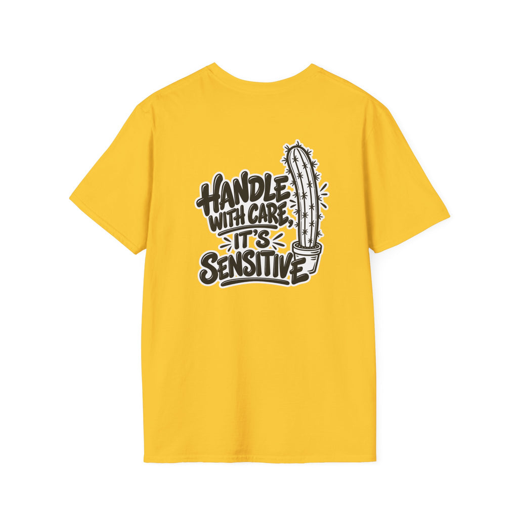 Dark Humor Funny Plant Shirt Handle With Care It's Sensitive Novelty Cactus Tshirt Tee Unique Gift