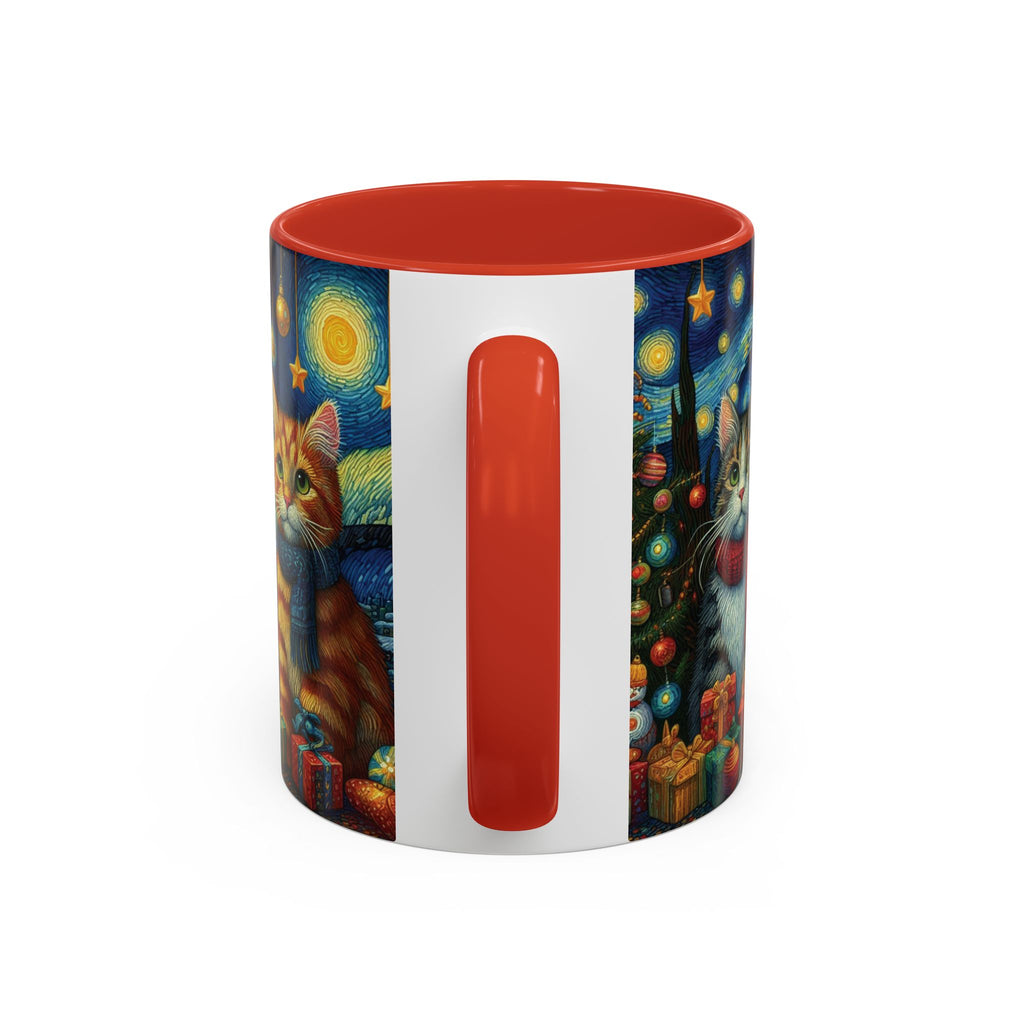 Christmas Mug Cats Mug Mom Van Gogh Art Funny Coffee Tea Ceramic Mug Cup Pink