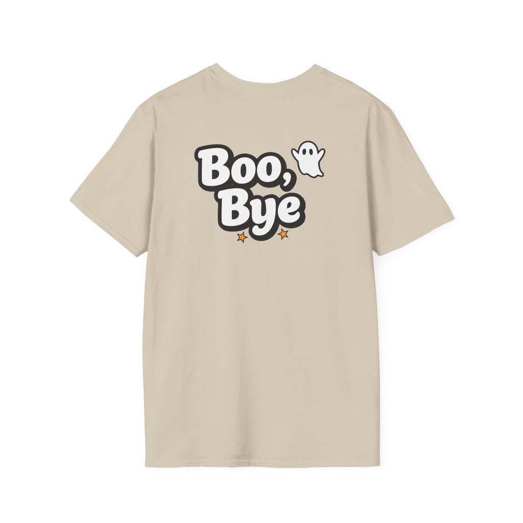 Dark Humor Halloween Shirt Boo Bye Funny Minimalist Ghost Sarcastic Unisex Softstyle Tee Adult Halloween Gift