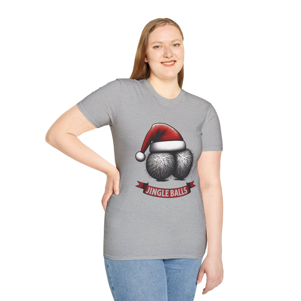 Tshirt Jingle Balls Funny Christmas T-Shirt Xmas Gift Tops Unisex Softstyle 2027