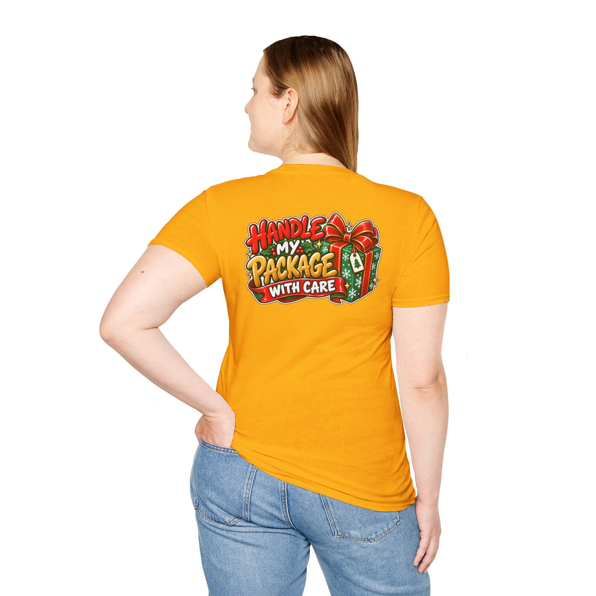Funny Christmas Pun Tee Cheeky Holiday Shirt Dark Humor Funny Shirt HANDLE MY PACKAGE WITH CARE T-Shirt Unique Gift