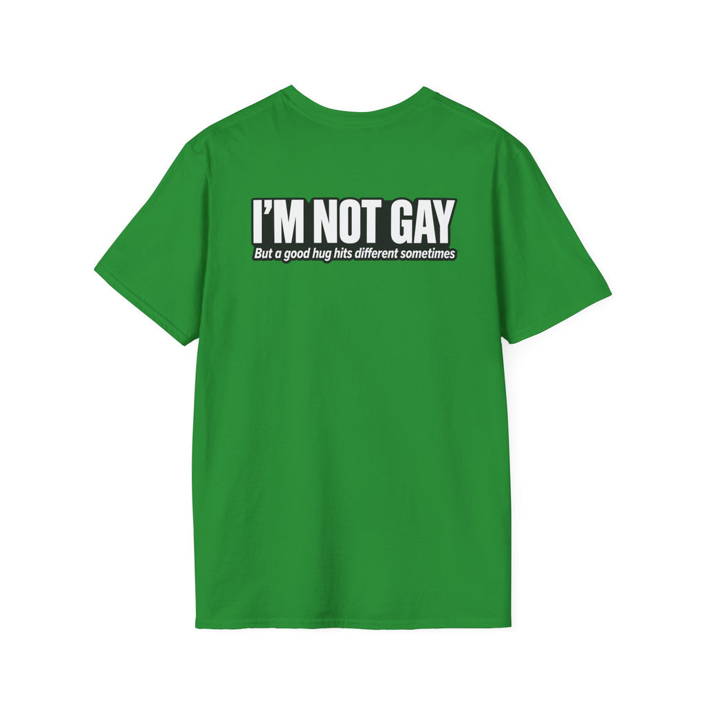 Dark Humor Funny Tshirt I'm not Gay but a Hug huts different Tee Unique Gift Unisex Softsyle Shirt