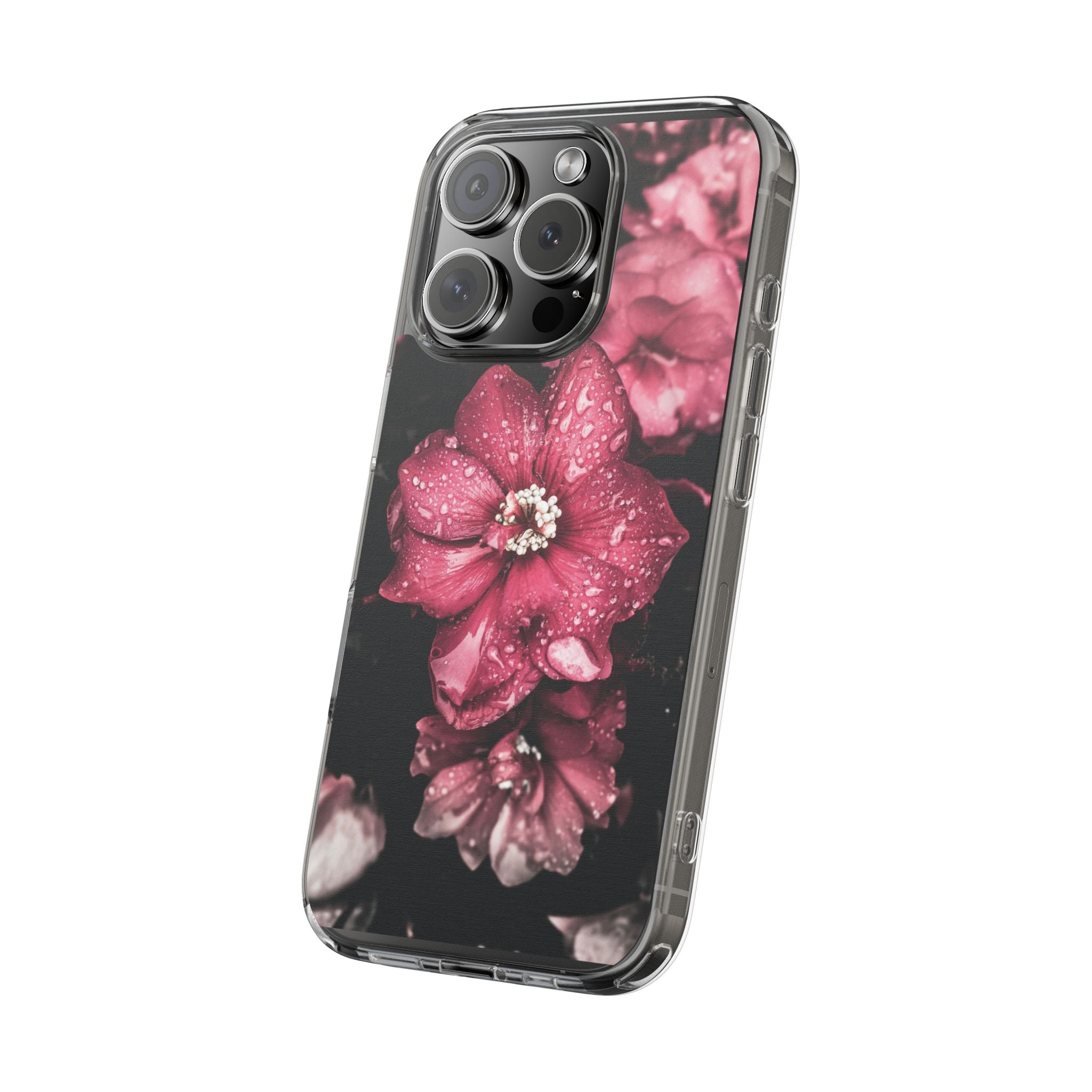 Pink Flowers Clear Cases iPhone Case Samsung Phone Case Unique Gift Cute Phone Cover Unique iPhone 17 Pro Max Phone Case