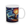 Stunning Steam Train Mug Van Gogh Starry Night Tea Coffee Cup Cute Unique Gift 11oz