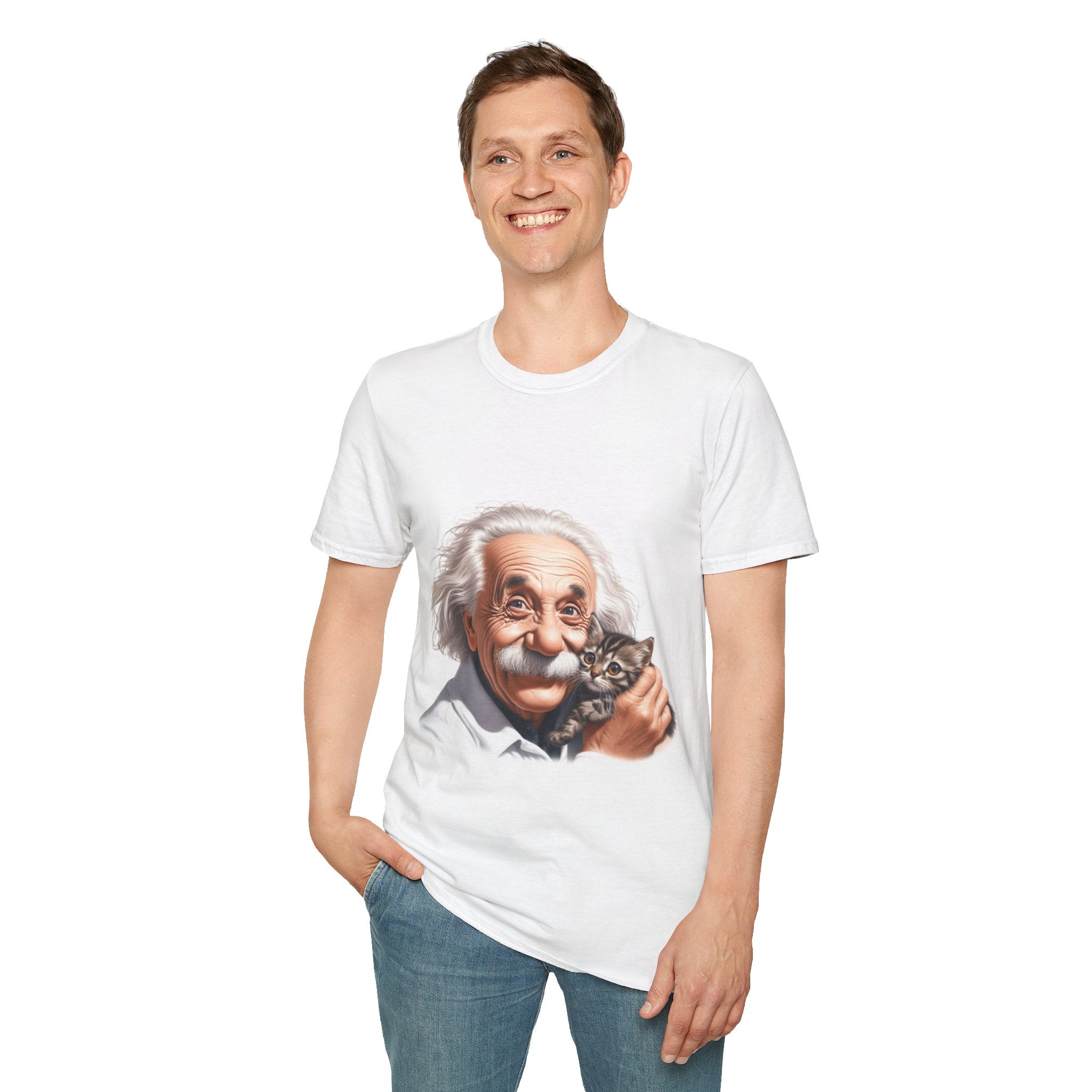 Funny Albert Einstein T-Shirt Unisex Softstyle T-Shirt Cotton Unique Gift German