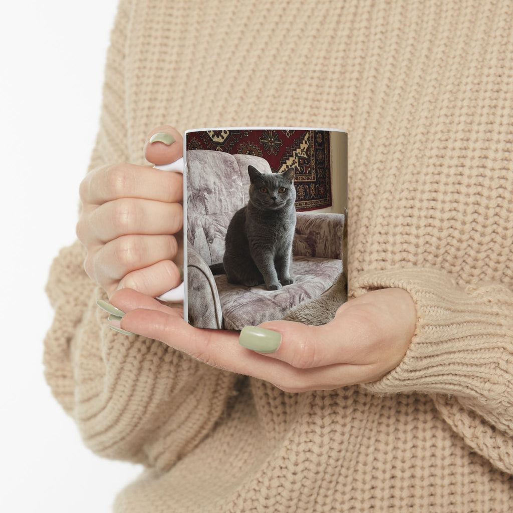Funny British Shorthair Cat Mug Cute Detective Cat Coffee Cup Lover Gift Ceramic Mug 11oz 15oz Cats