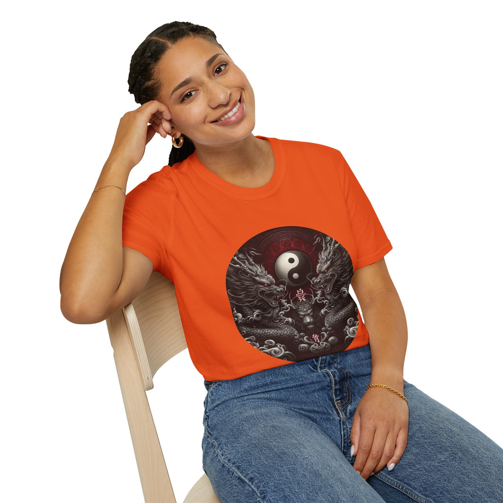 Dragon T-shirt Men Women Graphic Tee Clothing Apparel Symbol Ying Yang Best Gift