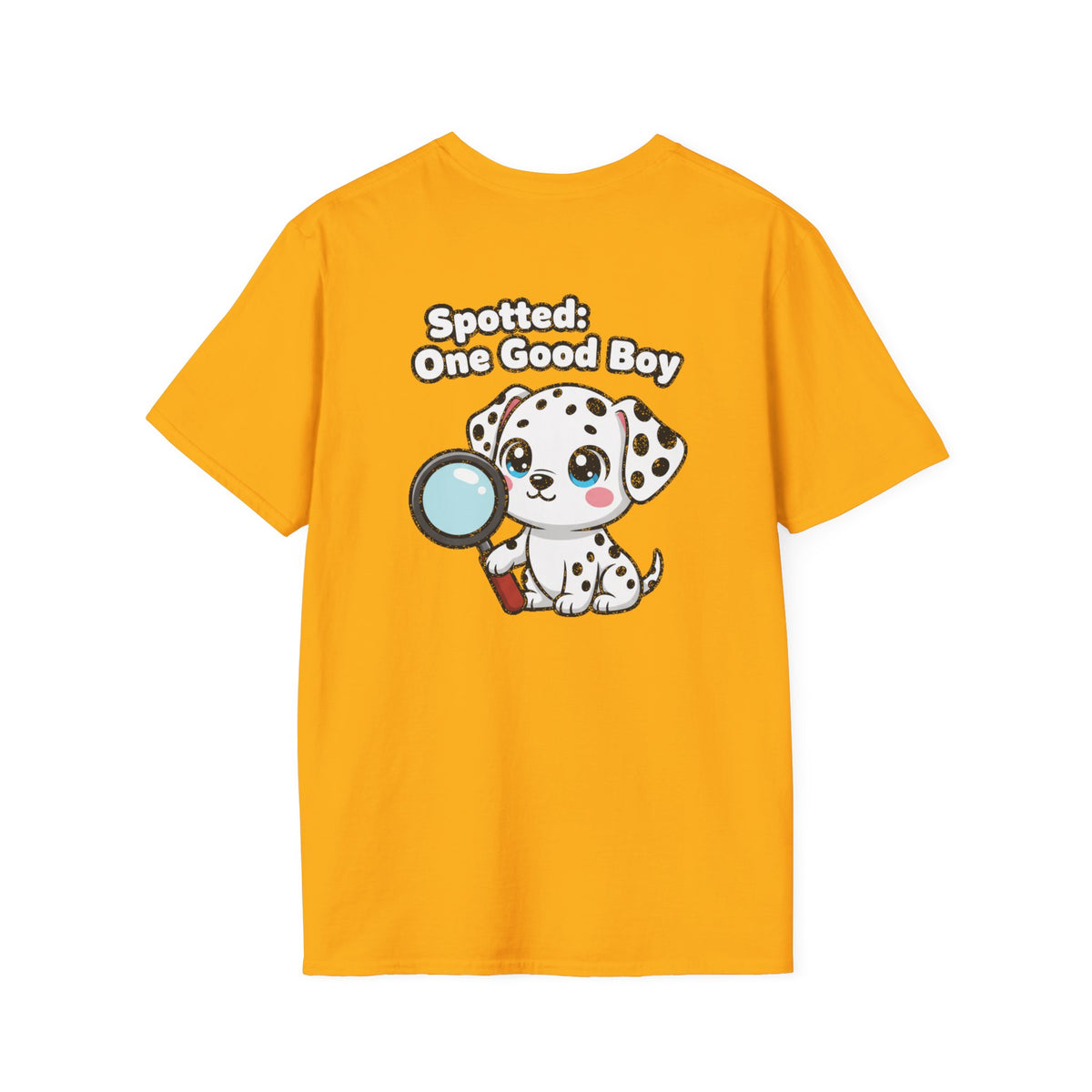Cute Dalmatian Shirt Spotted: One Good Boy Funny Dog Lover Unisex Softstyle Tee Gift