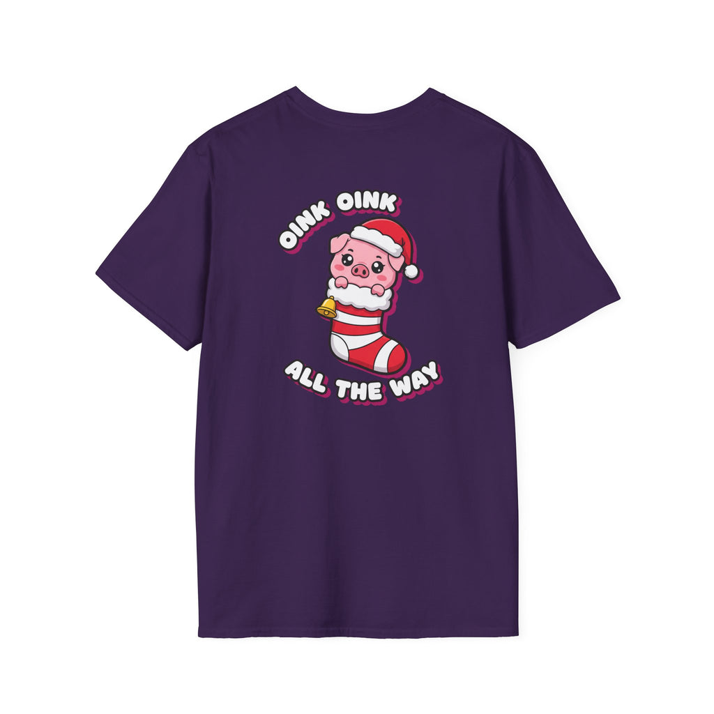 Cute Christmas Shirt Oink Oink All The Way Funny Animal Unisex Softstyle Tee Christmas Gift