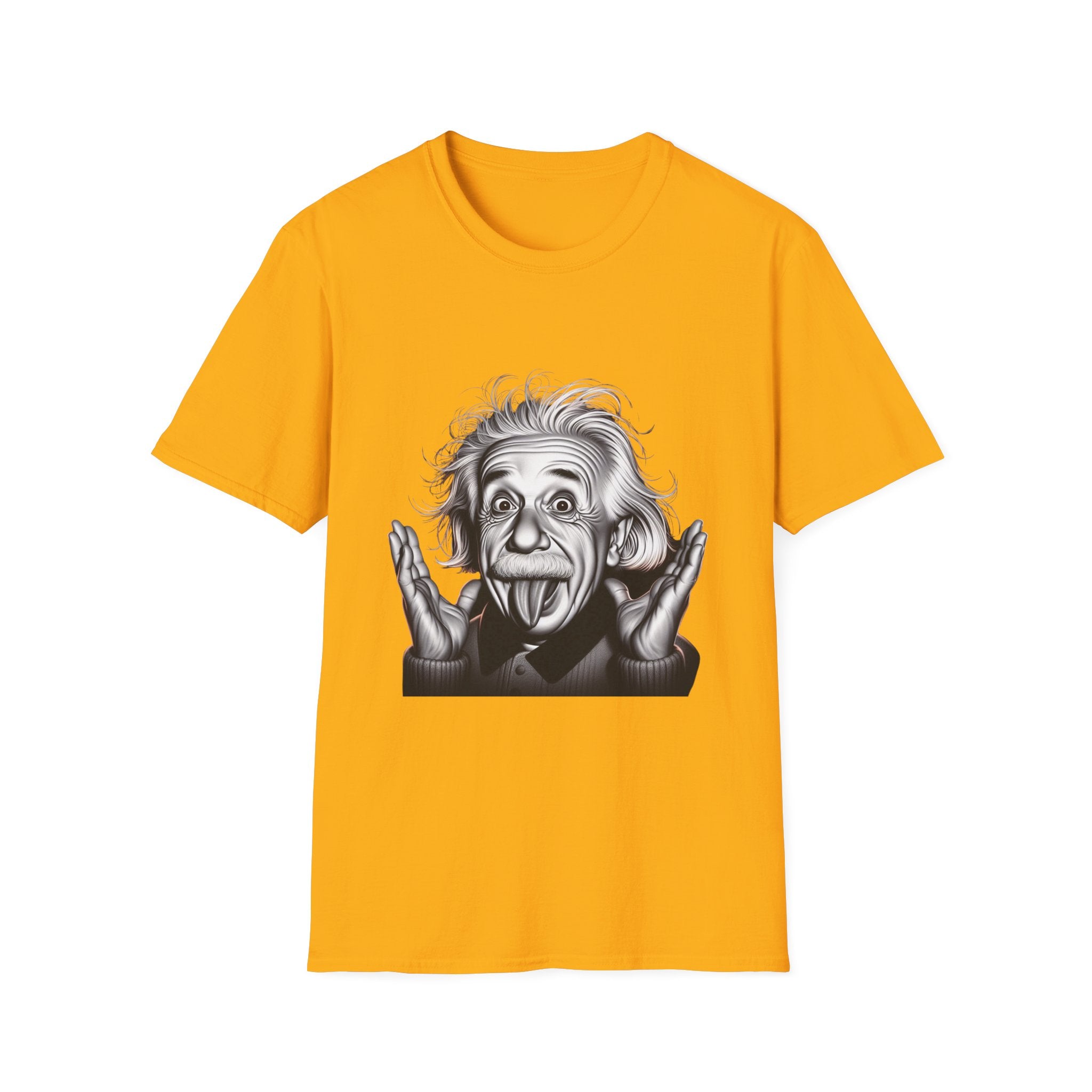Funny Albert Einstein Print T-Shirt Unisex Softstyle T-Shirt Cotton Unique Gift