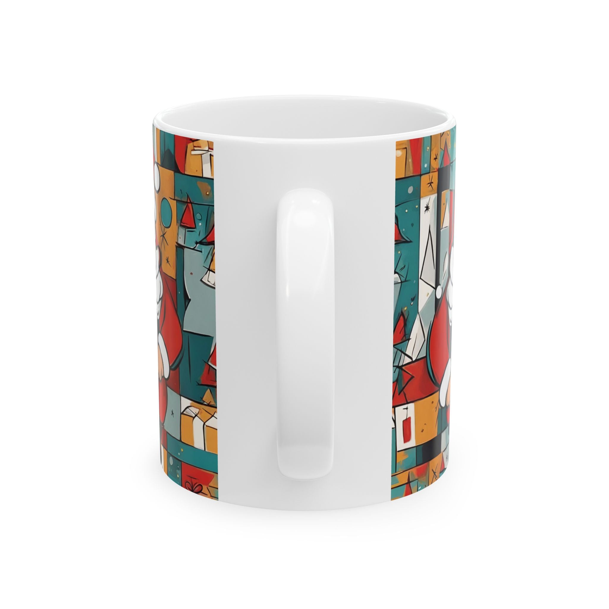 Christmas Mug Picasso Mug Art Mug Unique Funny Coffee Cup Cute Santa Gift Kids