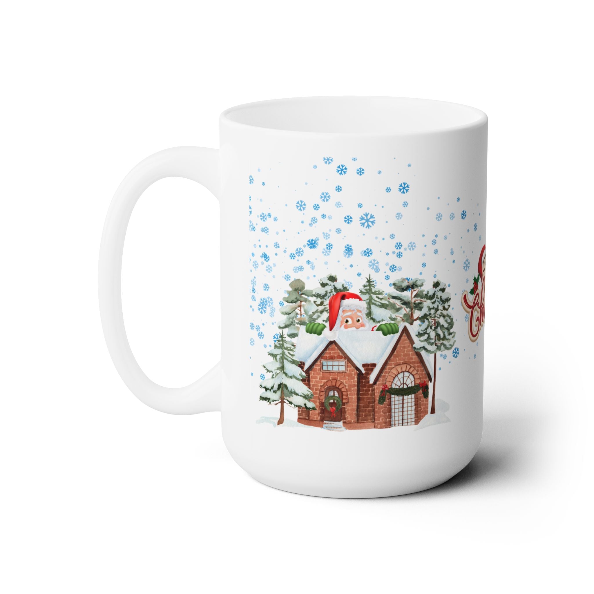 Funny Santa Claus Merry Christmas Mug Unique Cute Ceramic Coffee Cup Kids 15oz
