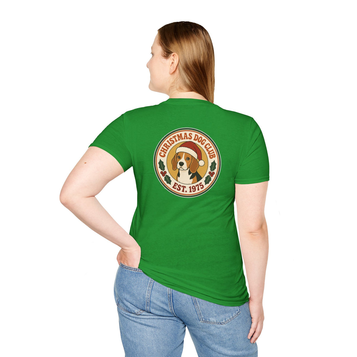 Retro Christmas Dog T-Shirt Christmas Dog Club Vintage Dog Lover Shirt Unisex Softstyle Tee Christmas Gift