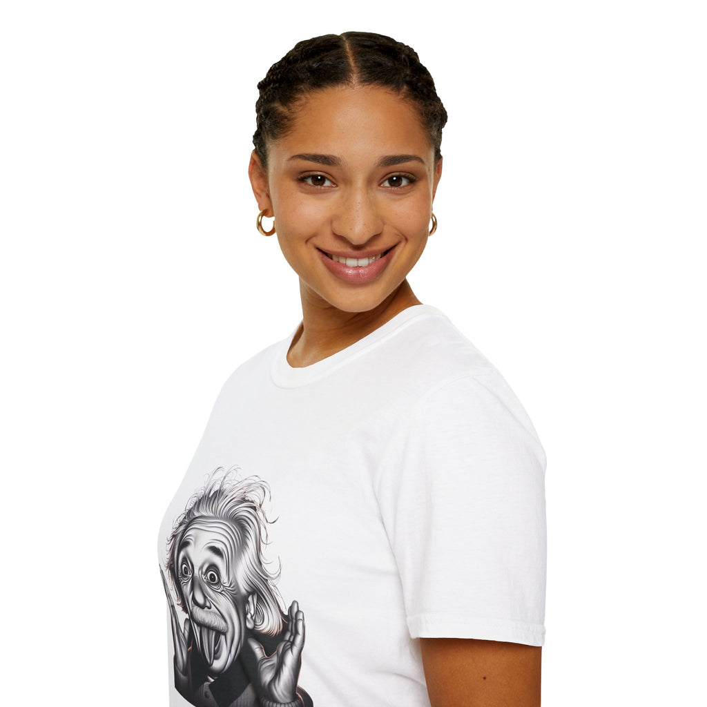 Funny Albert Einstein Print T-Shirt Unisex Softstyle T-Shirt Cotton Unique Gift