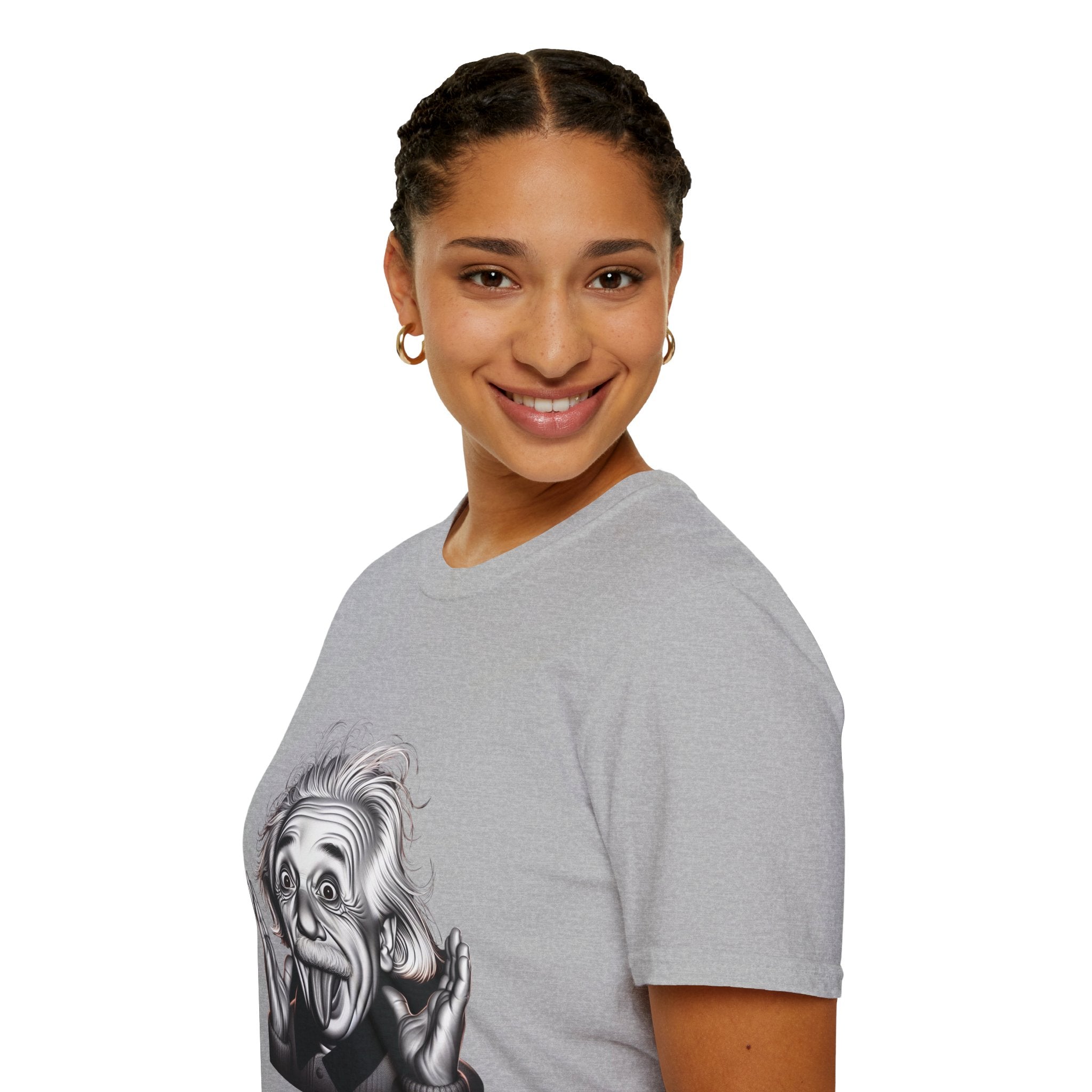 Funny Albert Einstein Print T-Shirt Unisex Softstyle T-Shirt Cotton Unique Gift