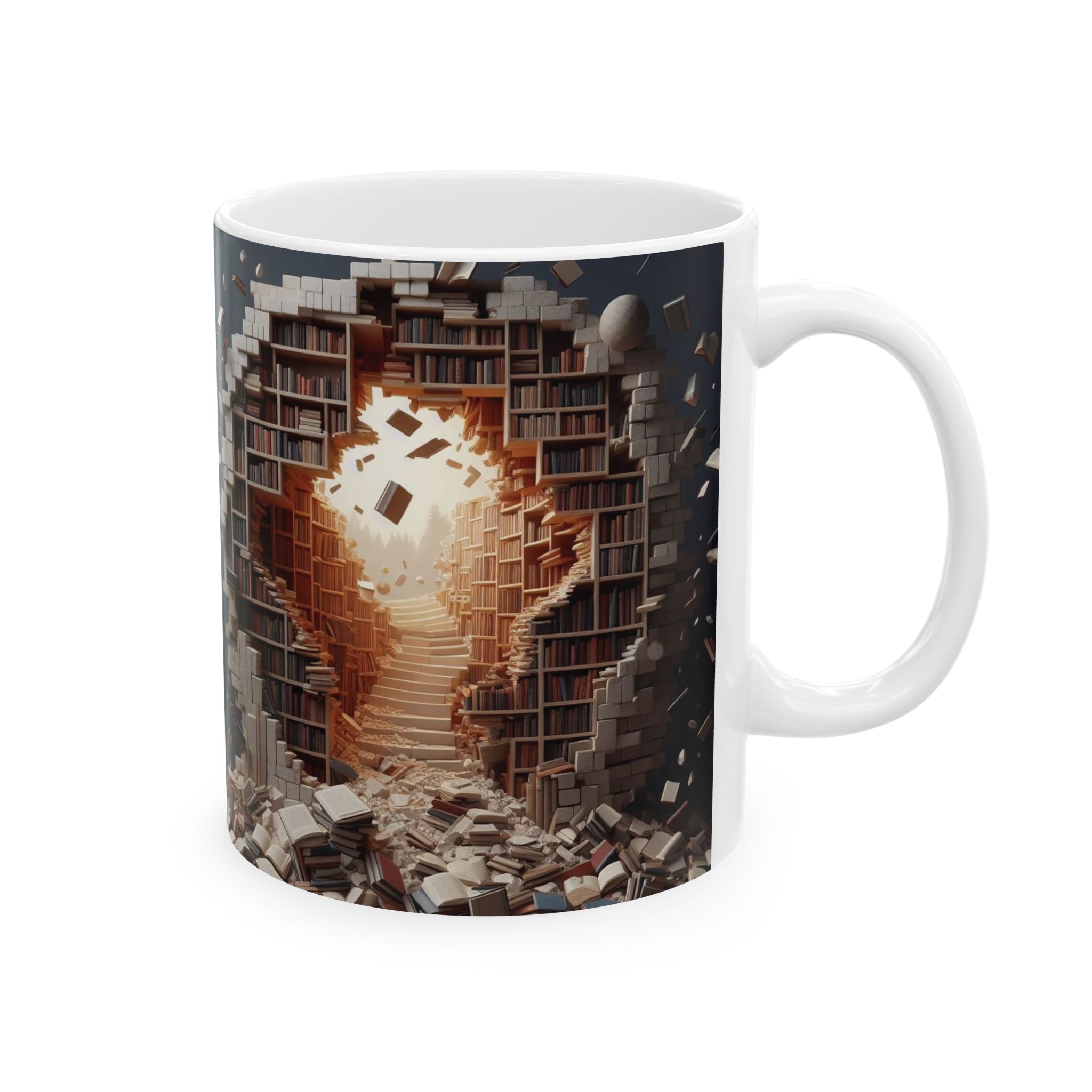 3D Library Bookshelf Mug Ceramic Mug Book Lovers Coffee Mug Gifts Funny Mug Cup 2026