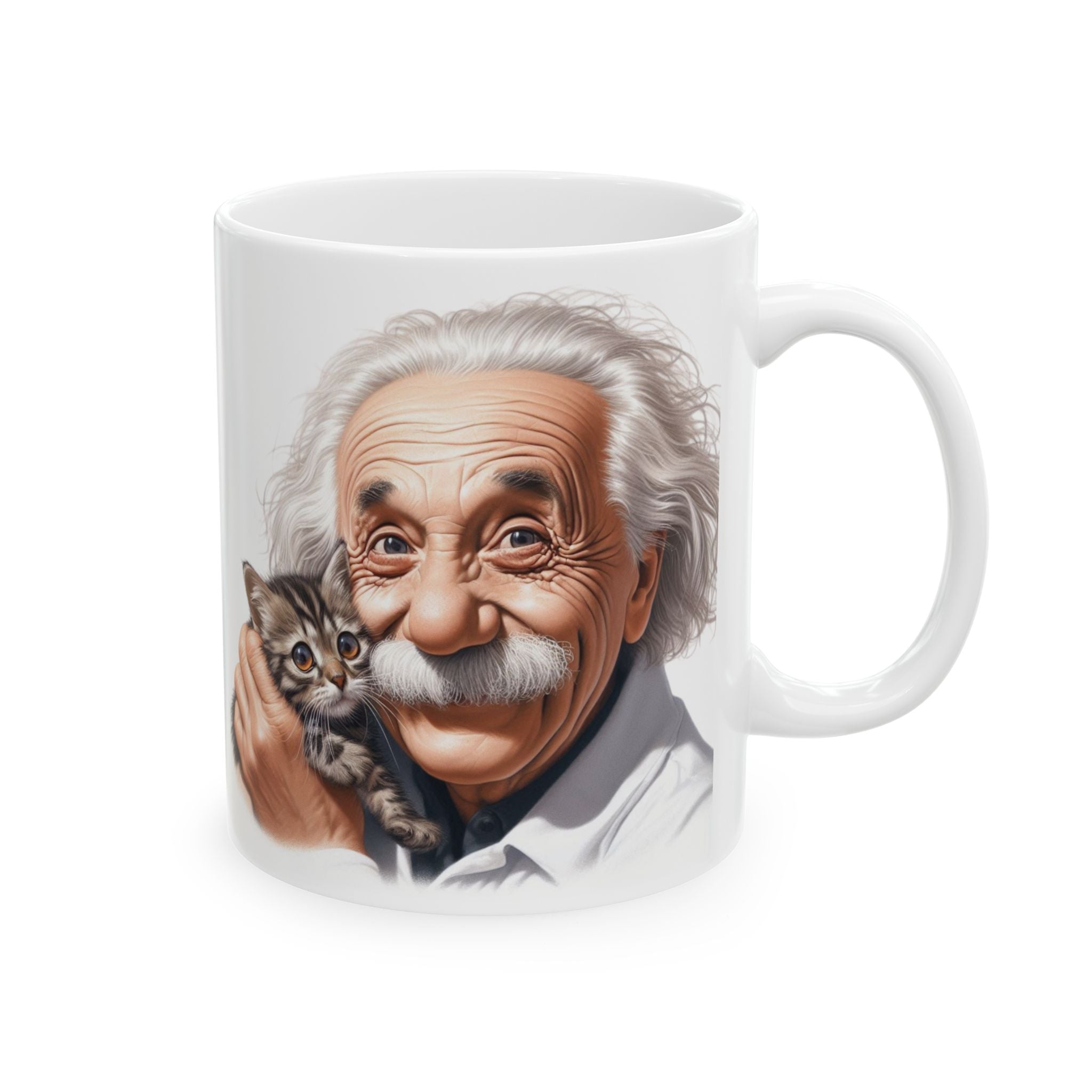 Funny Albert Einstein Mug Cat Animal Lover Tea Coffee Cup Ceramic Mug Unique Gift 11oz