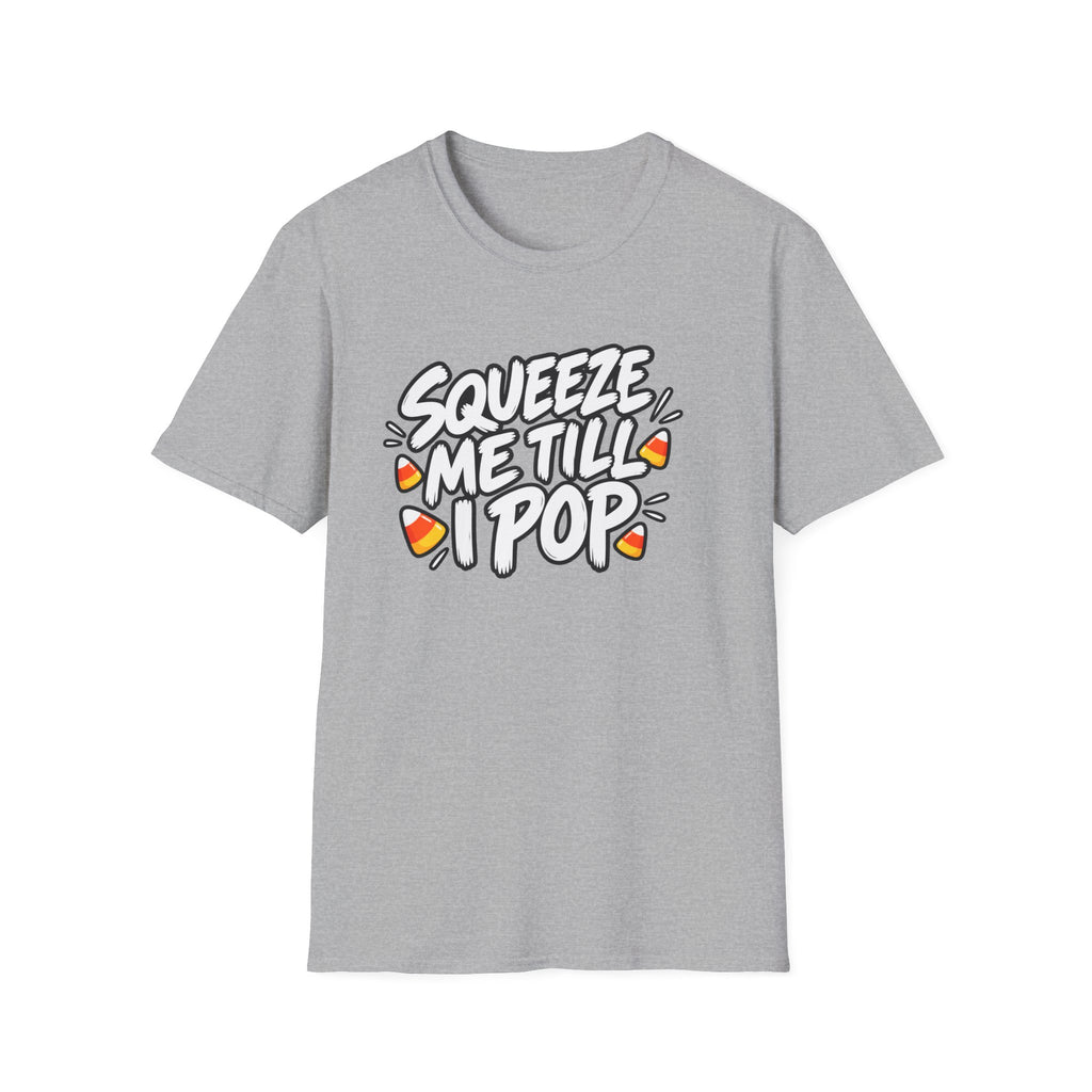 Funny Halloween Shirt Squeeze Me Till I Pop Candy Corn Novelty Tee Graphic T-Shirt