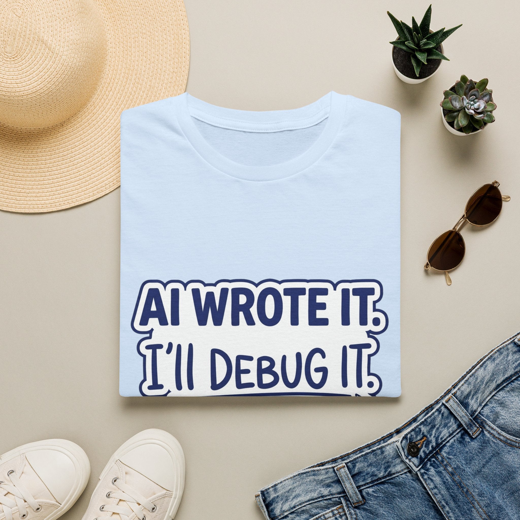 Funny Tshirt AI Wrote It I'll Debug It Shirt Funny Vibe Coding Programmer Tee Unisex Softstyle T-Shirt
