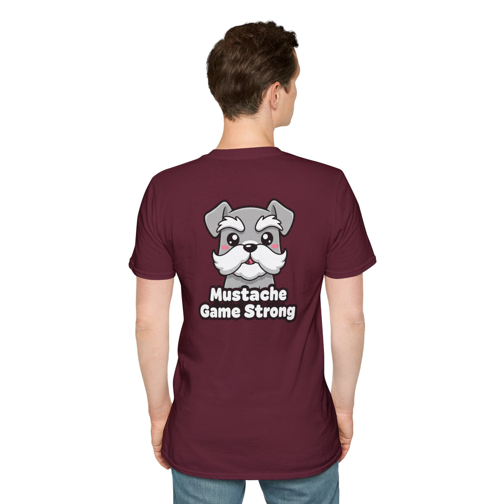 Cute Schnauzer Shirt Mustache Game Strong Funny Dog Lover Unisex Softstyle Tee Gift