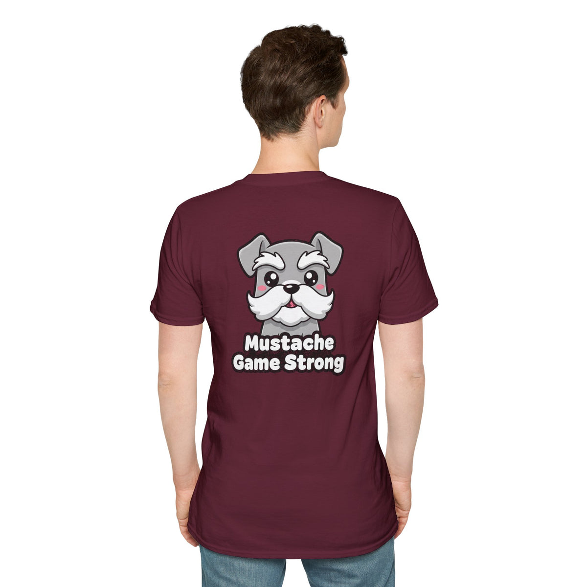 Cute Schnauzer Shirt Mustache Game Strong Funny Dog Lover Unisex Softstyle Tee Gift