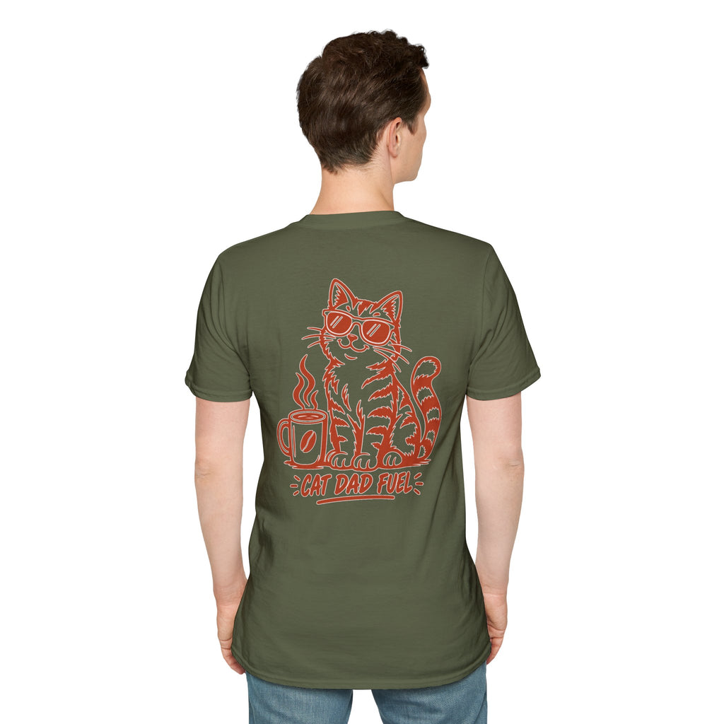 Cat Dad Shirt Cat Dad Fuel Funny Coffee Cat Lover Graphic Tee Unique Gift Funny Tshirt