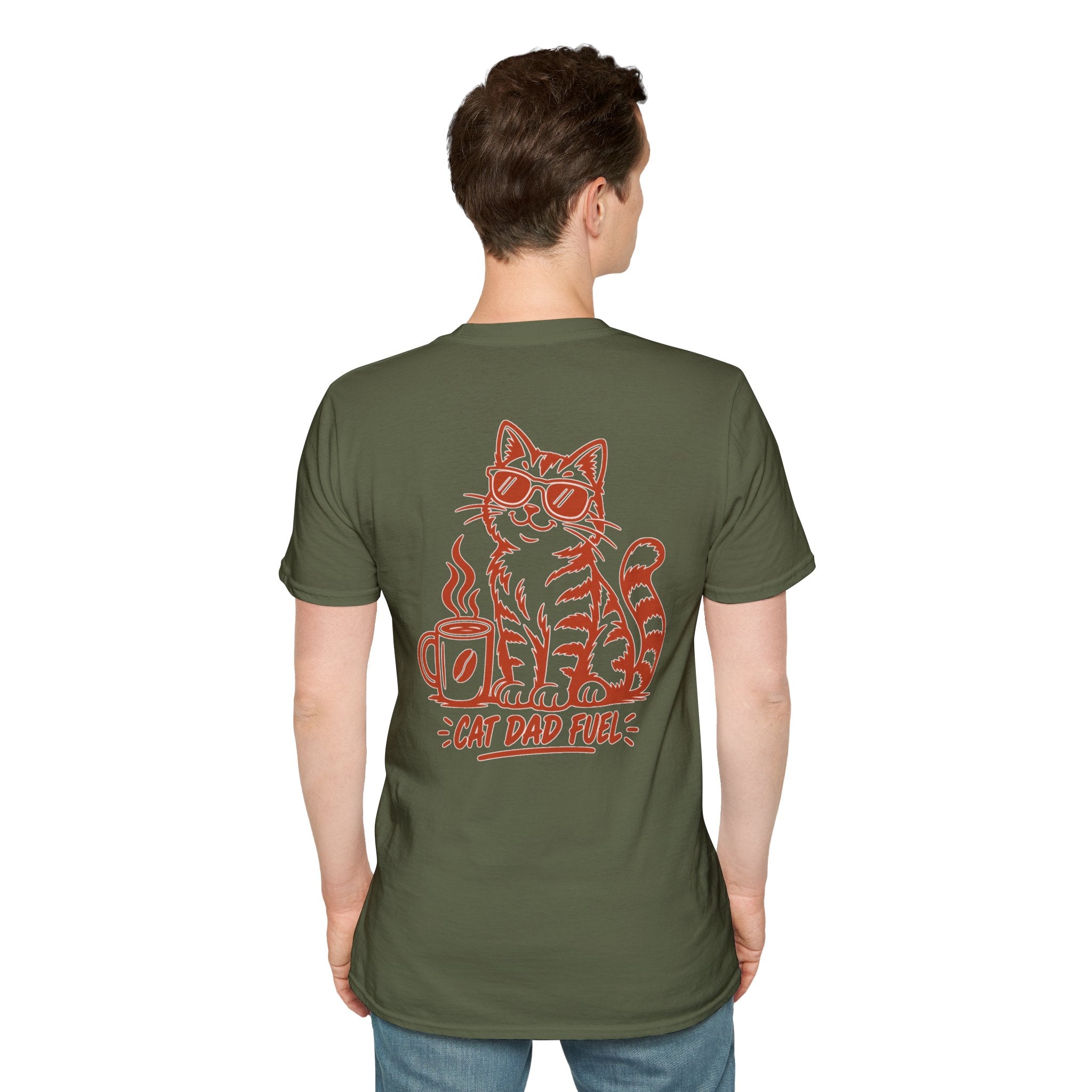Cat Dad Shirt Cat Dad Fuel Funny Coffee Cat Lover Graphic Tee Unique Gift Funny Tshirt