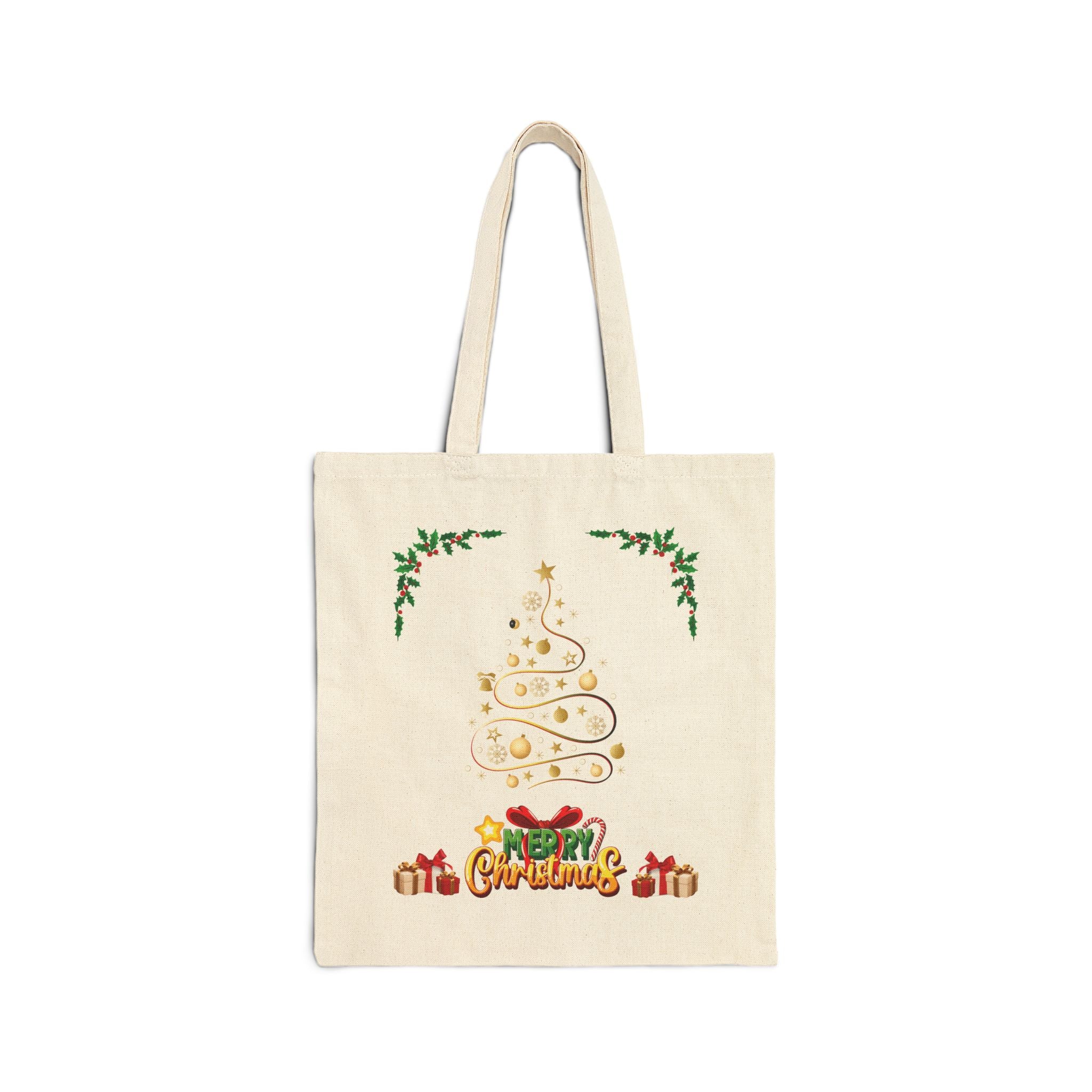 Christmas Cotton Canvas Tote Bag Unique Cute Merry Christmas Lady Shopping Bag Best Gift