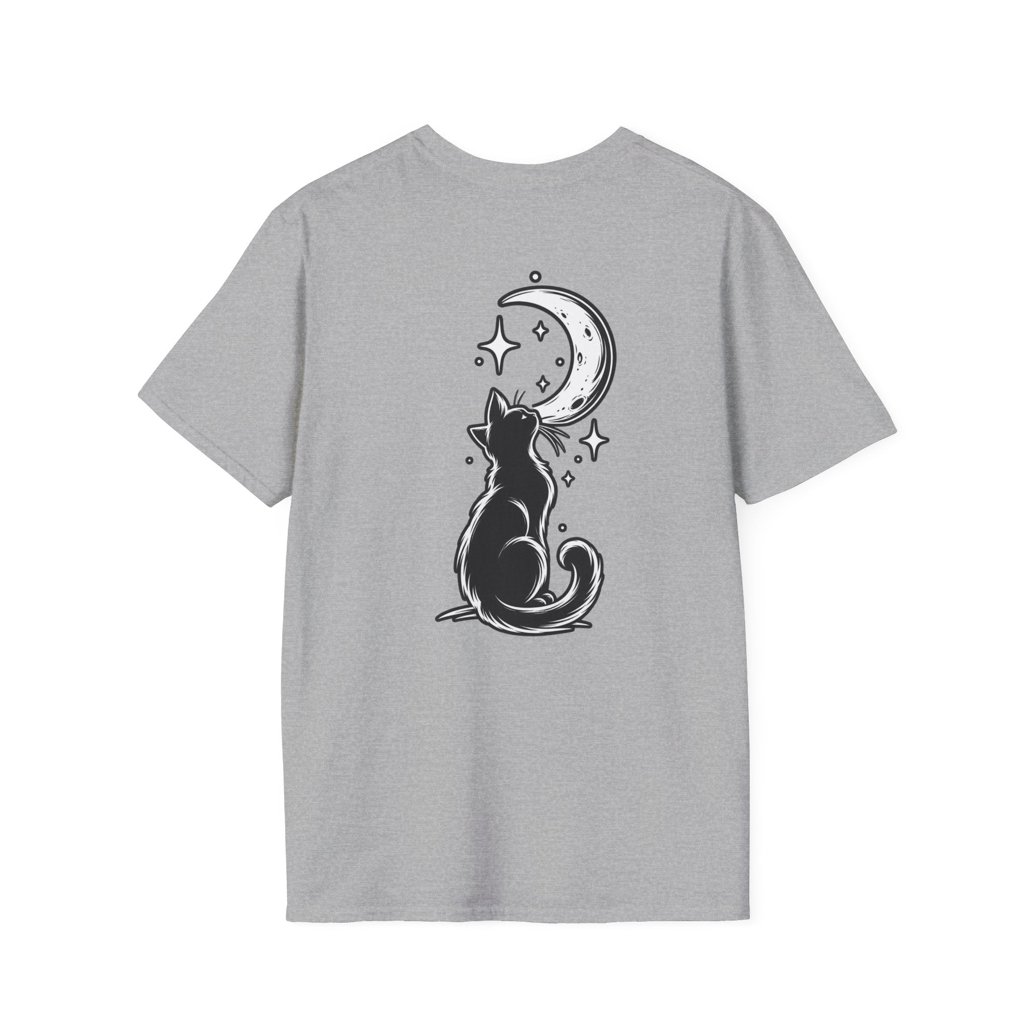 Black Cat Shirt Moon Silhouette Minimalist Funny Cat Lover Graphic Tee Unique Gift Black Cat T shirt