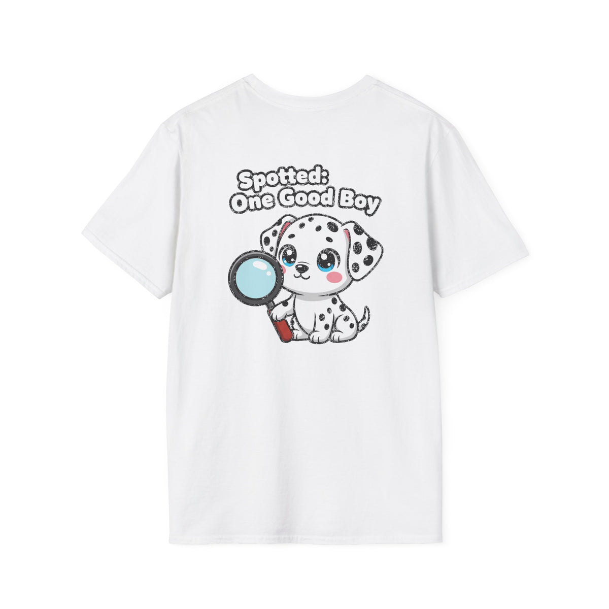 Cute Dalmatian Shirt Spotted: One Good Boy Funny Dog Lover Unisex Softstyle Tee Gift