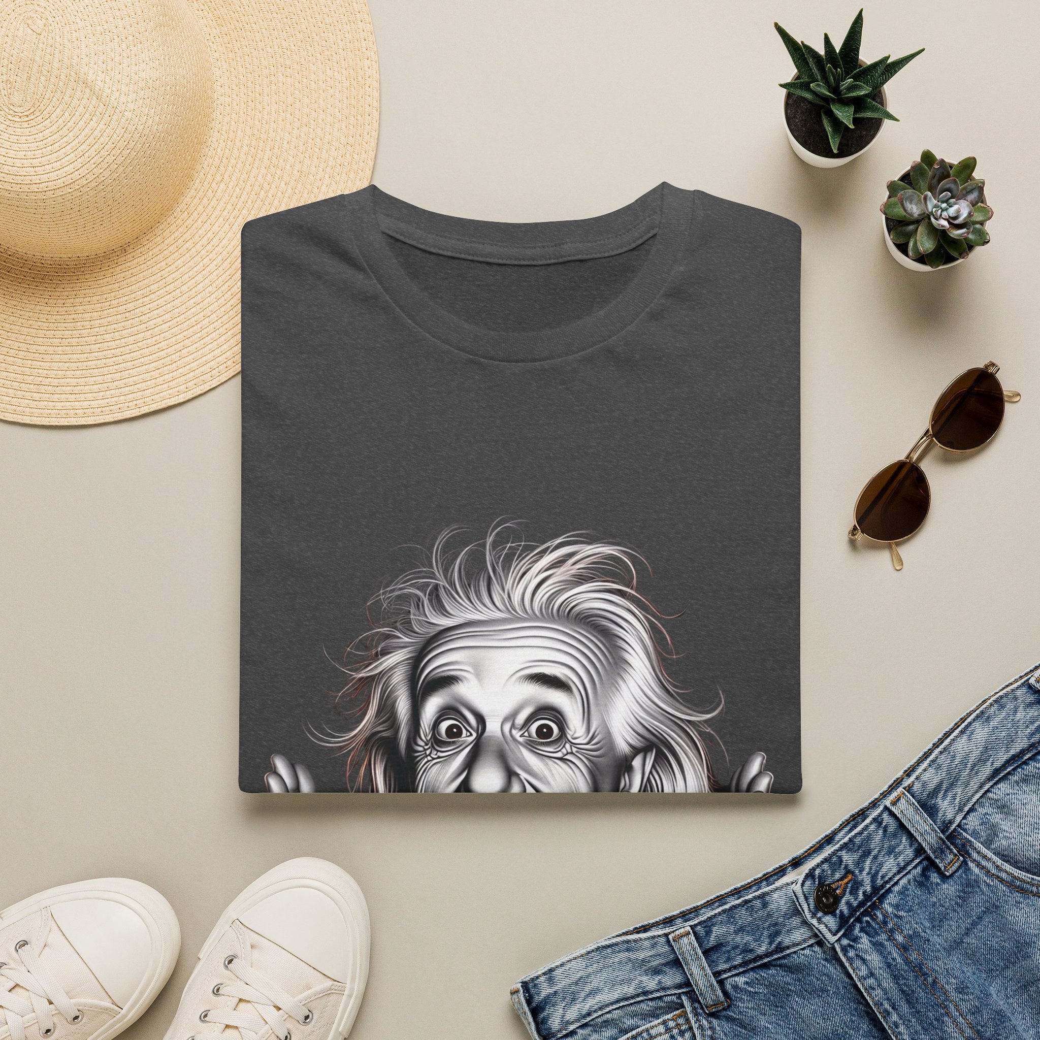 Funny Albert Einstein Print T-Shirt Unisex Softstyle T-Shirt Cotton Unique Gift