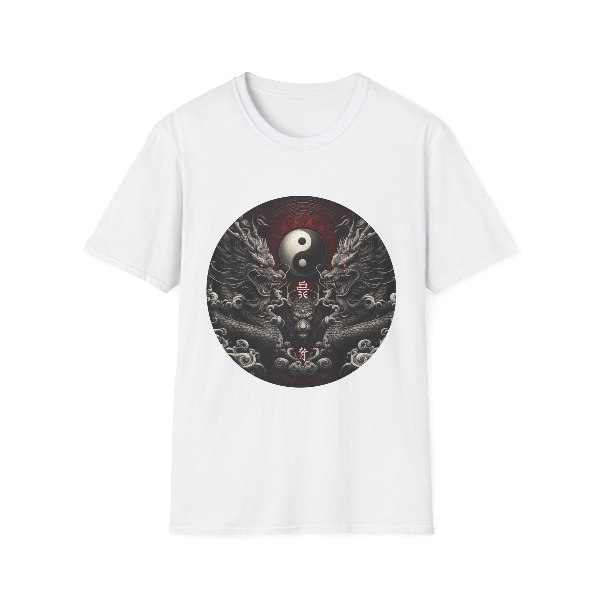 Dragon T-shirt Men Women Graphic Tee Clothing Apparel Symbol Ying Yang Best Gift