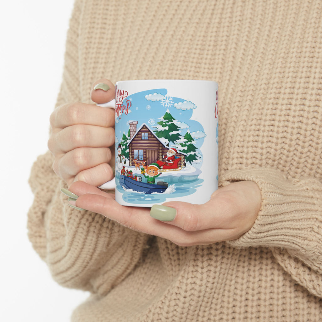 Christmas Mug Funny Santa Claus Mug Unique Snowman Cute Coffee Cup Tea Gift Kids 11oz