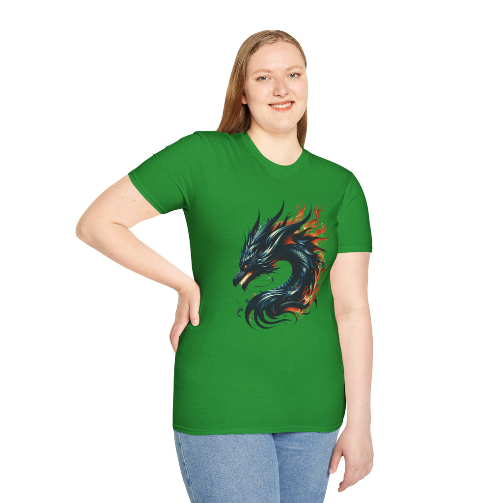 Dragon T-shirt Mens Graphic Tee Clothing Apparel Chinese Symbol Unisex Softstyle