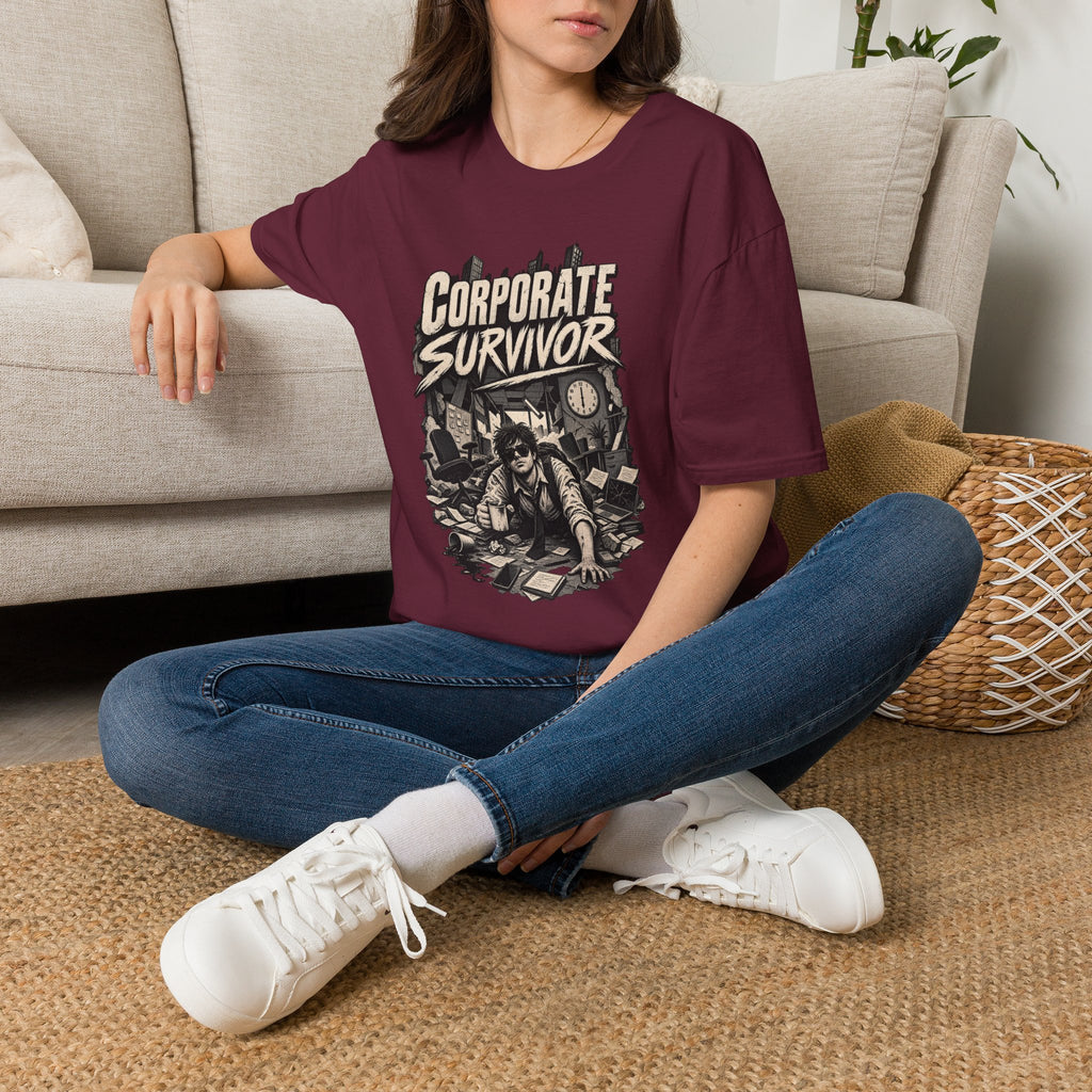 Funny Dark Humor Tshirt — Funny Office Tshirt Dark Humor Graphic Tee Unique Coworker Gift CORPORATE SURVIVOR Shirt