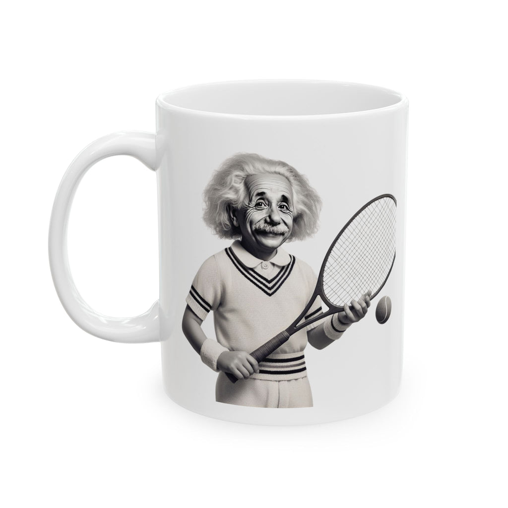 Funny Einstein Tennis Player Tea Coffee Cup Ceramic Mug Unique Gift Fathers Day 11oz