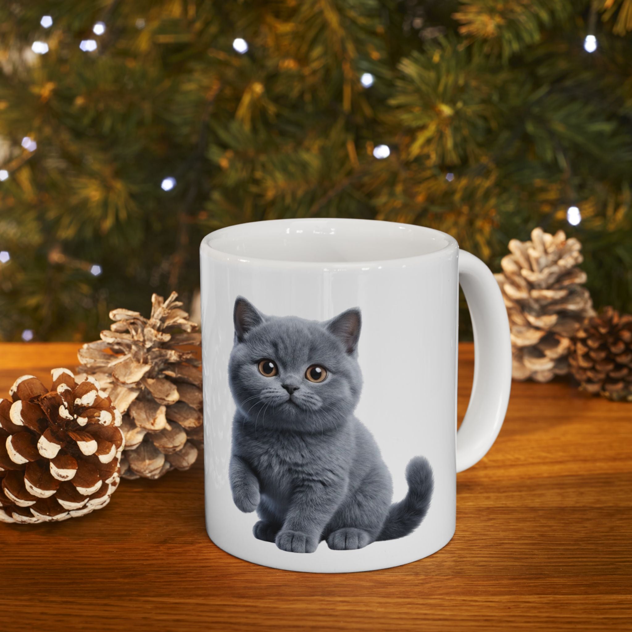 Funny British Shorthair Cat Mug Cute Detective Cat Coffee Cup Lover Gift Ceramic Mug 11oz 15oz