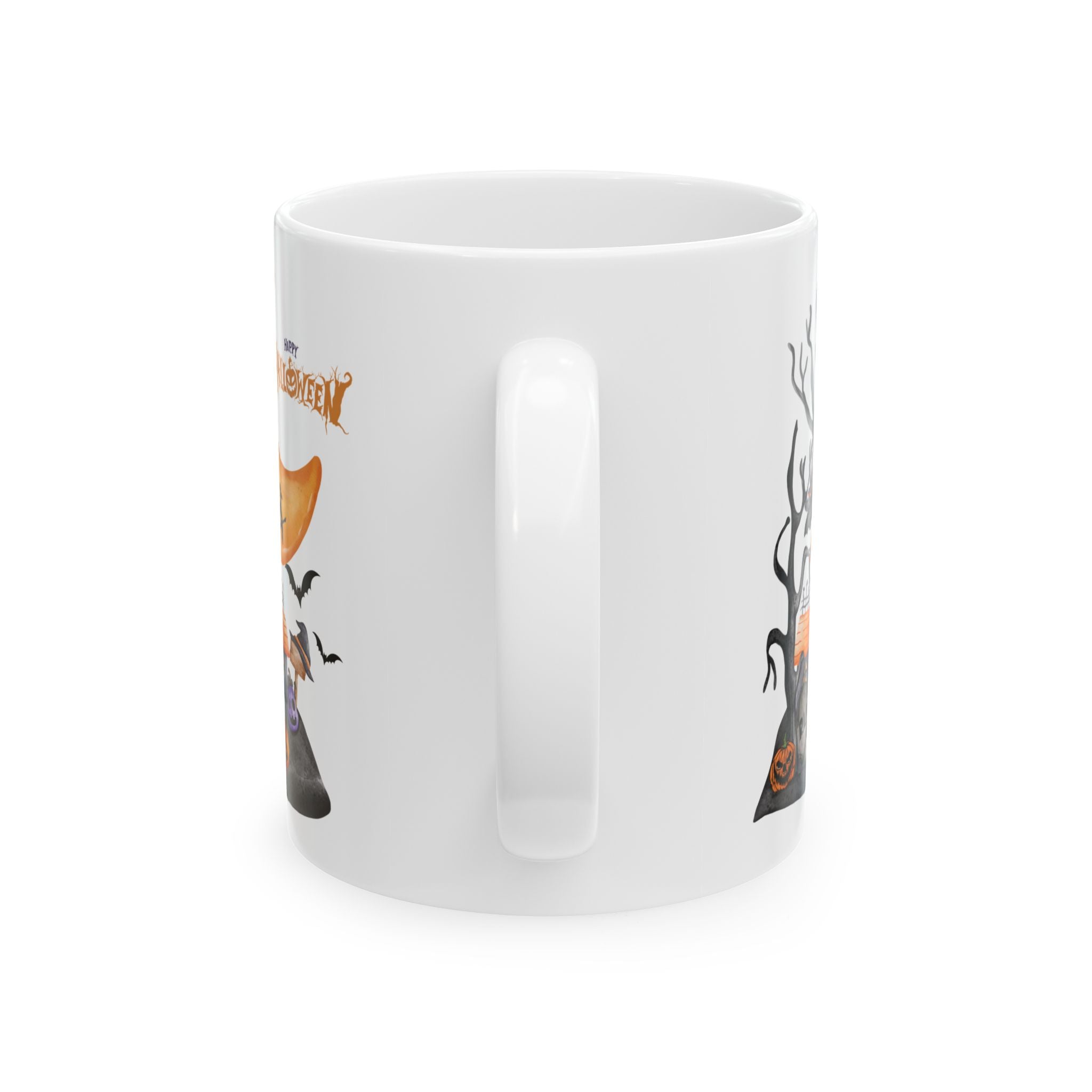 Cute Happy Halloween Funny Coffee Mug Tea Gift For Kids Pumpkin Spooky Boo 11oz