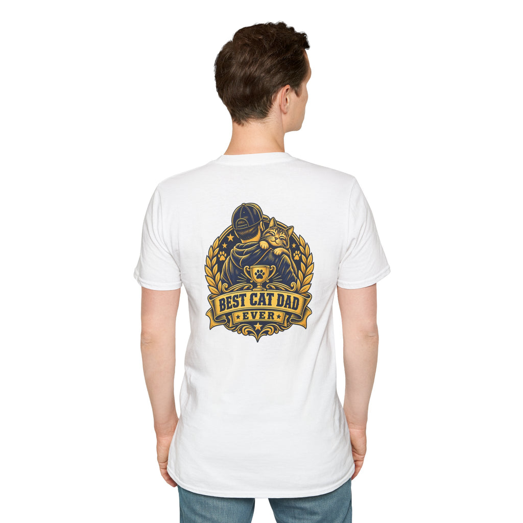 Best Cat Dad Ever Shirt Vintage Trophy Badge Cat Lover Graphic Tee Dark Humor Tee Unique Gift Funny Tshirt