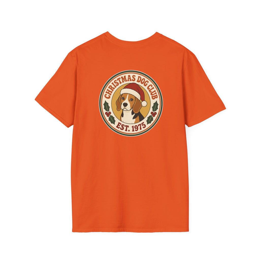 Retro Christmas Dog T-Shirt Christmas Dog Club Vintage Dog Lover Shirt Unisex Softstyle Tee Christmas Gift