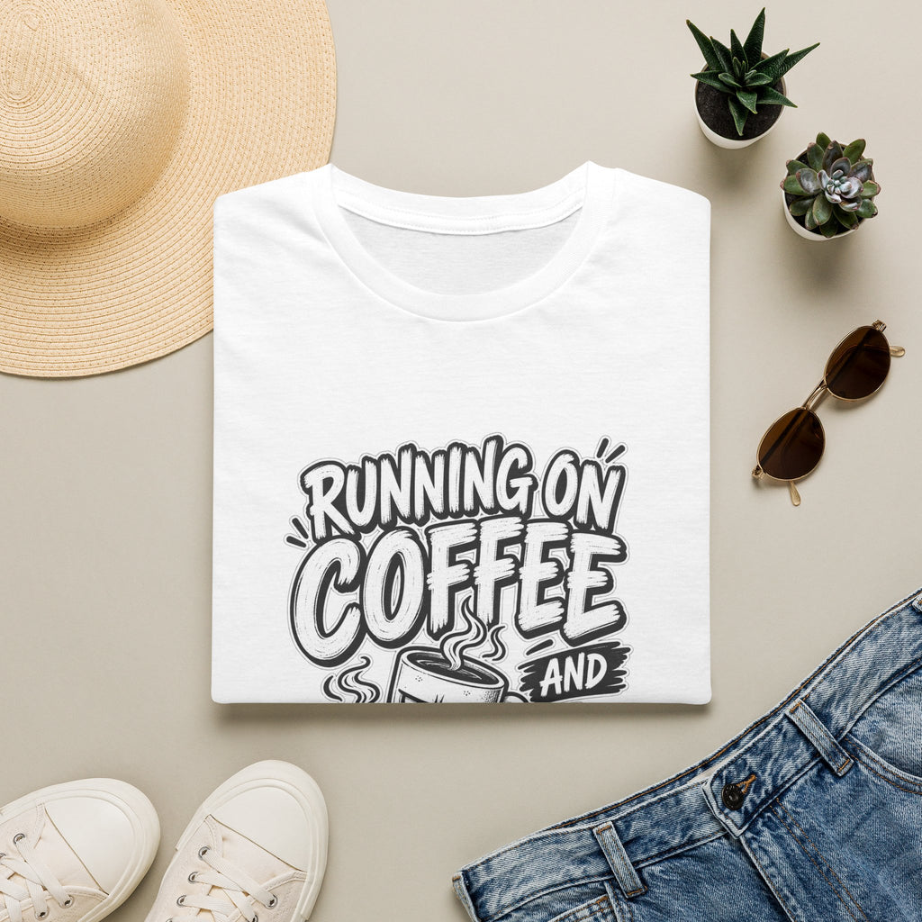 Funny Dark Humor Tshirt — Funny Office Tshirt Dark Humor Graphic Tee Unique Coworker Gift  RUNNING ON COFFEE AND PASSIVE AGGRESSION Shirt