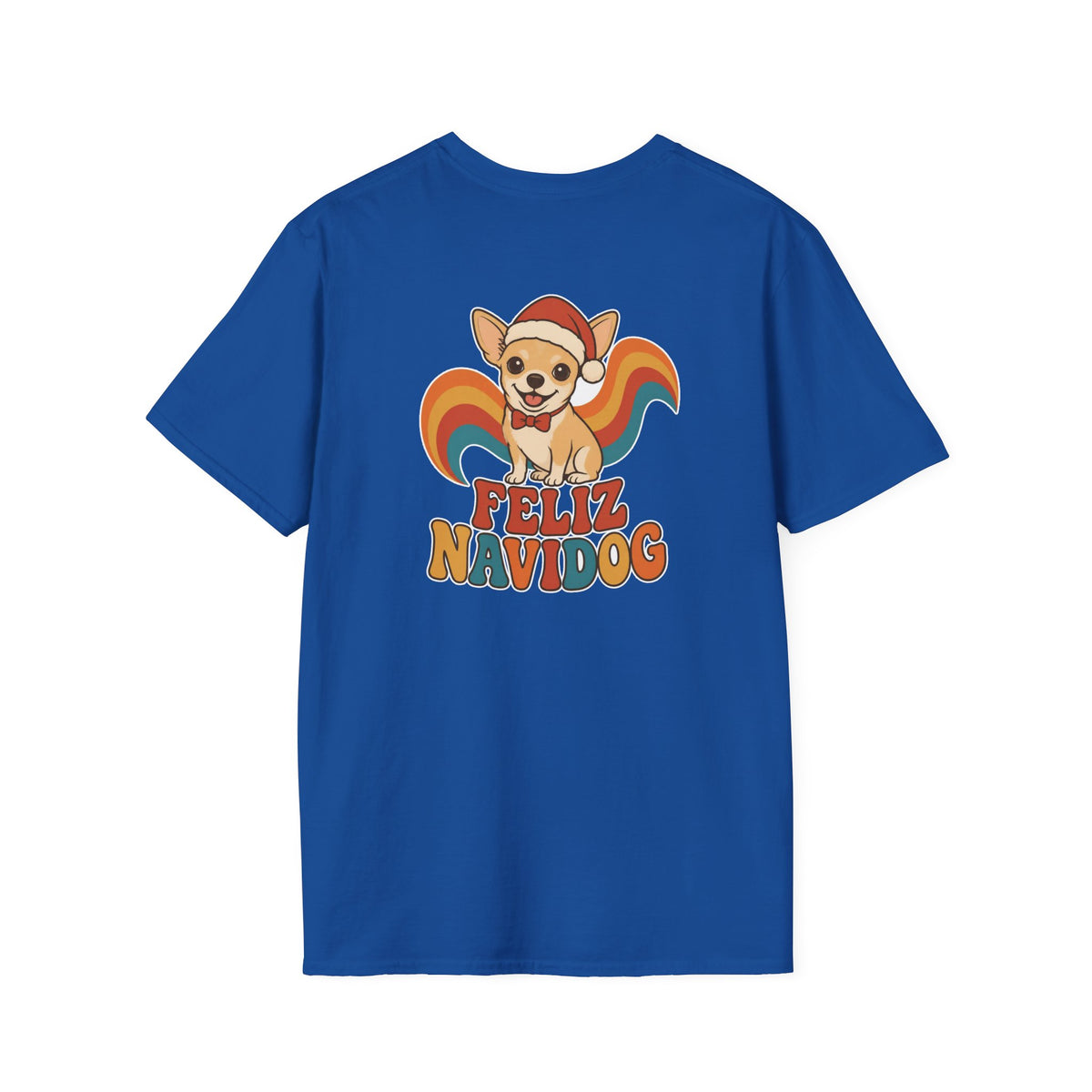 Retro Christmas Dog T-Shirt Feliz Navidog Vintage Dog Lover Shirt Unisex Softstyle Tee Christmas Gift