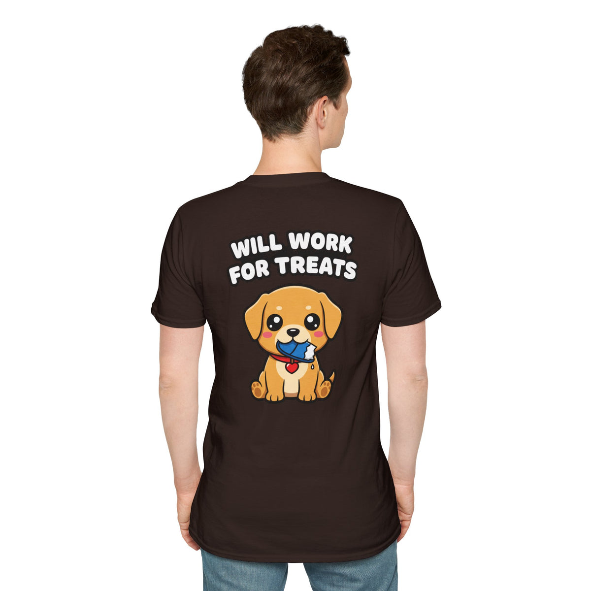 Cute Labrador Shirt Will Work For Treats Funny Dog Lover Unisex Softstyle Tee Gift